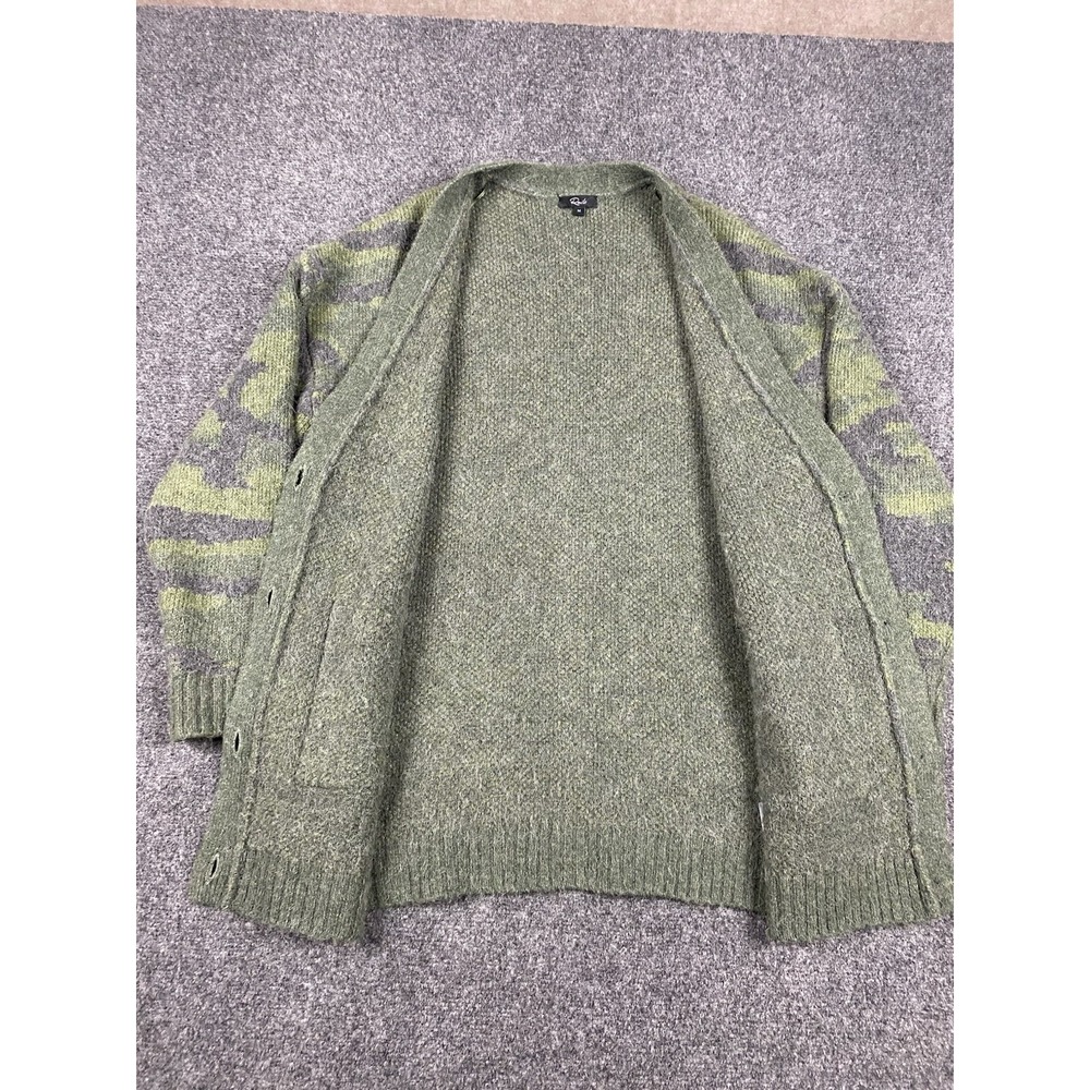 Rails Runi Green Gray Camo Button Cardigan Alpaca Wool Womens Medium Warm - Picture 6 of 10